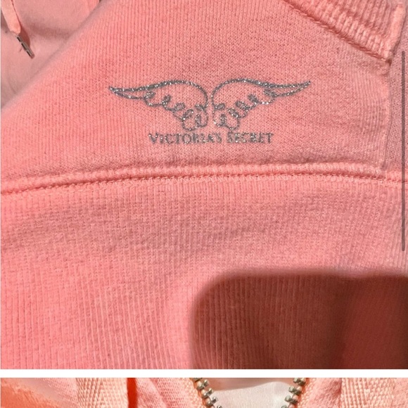 VSPINK BLING CORAL ZIP HOODIE 🥰🌺GUC - Picture 5 of 5